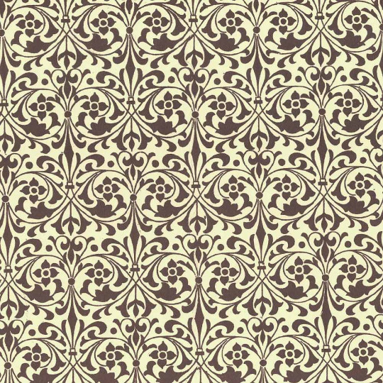Brown Stylized Flower Print Italian Paper ~ Carta Varese Italy